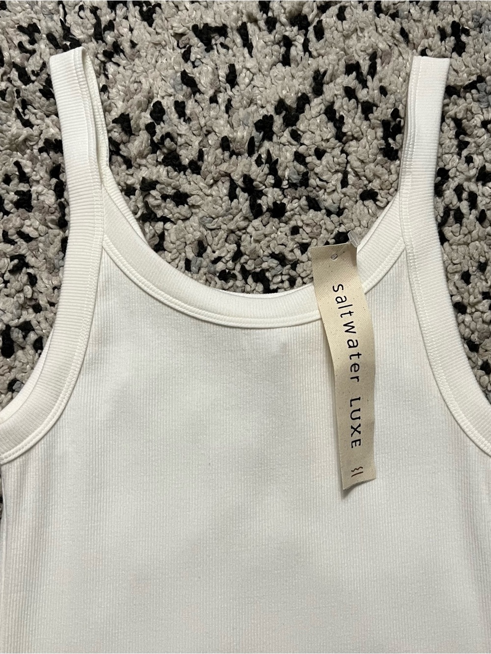 Saltwater Luxe Salt White Tank Midi Dress Side Slits Stretch Women’s Size Small - Picture 9 of 13